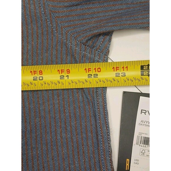 RVCA Mens Shirt Sz L Dayshift Button Down Collared Long Sleeve Stripe $70 NWT - Picture 10 of 14